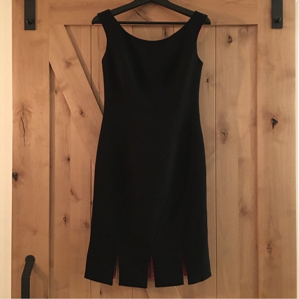 KAY UNGER Sleeveless Slit Hem Cocktail Dress Black Size 2